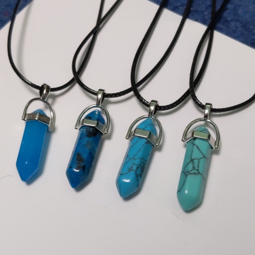 Blue Chakra Crystal Quartz Pendant Necklaces